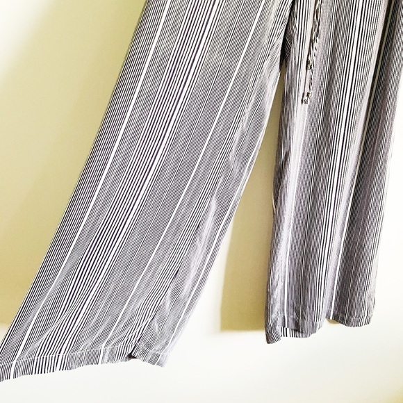 Angie Navy Striped Wide Leg Beach Pants - Picture 3 of 7